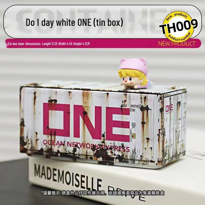Miniature Tinplate Shipping Container Display Box for Figurines - Trendy Collectible Ornament & Storage Gift