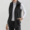 Women Autumn Solid Plush Cardigan Vest Casual Zipper Lapel Pocket Solid Color Warm Vest