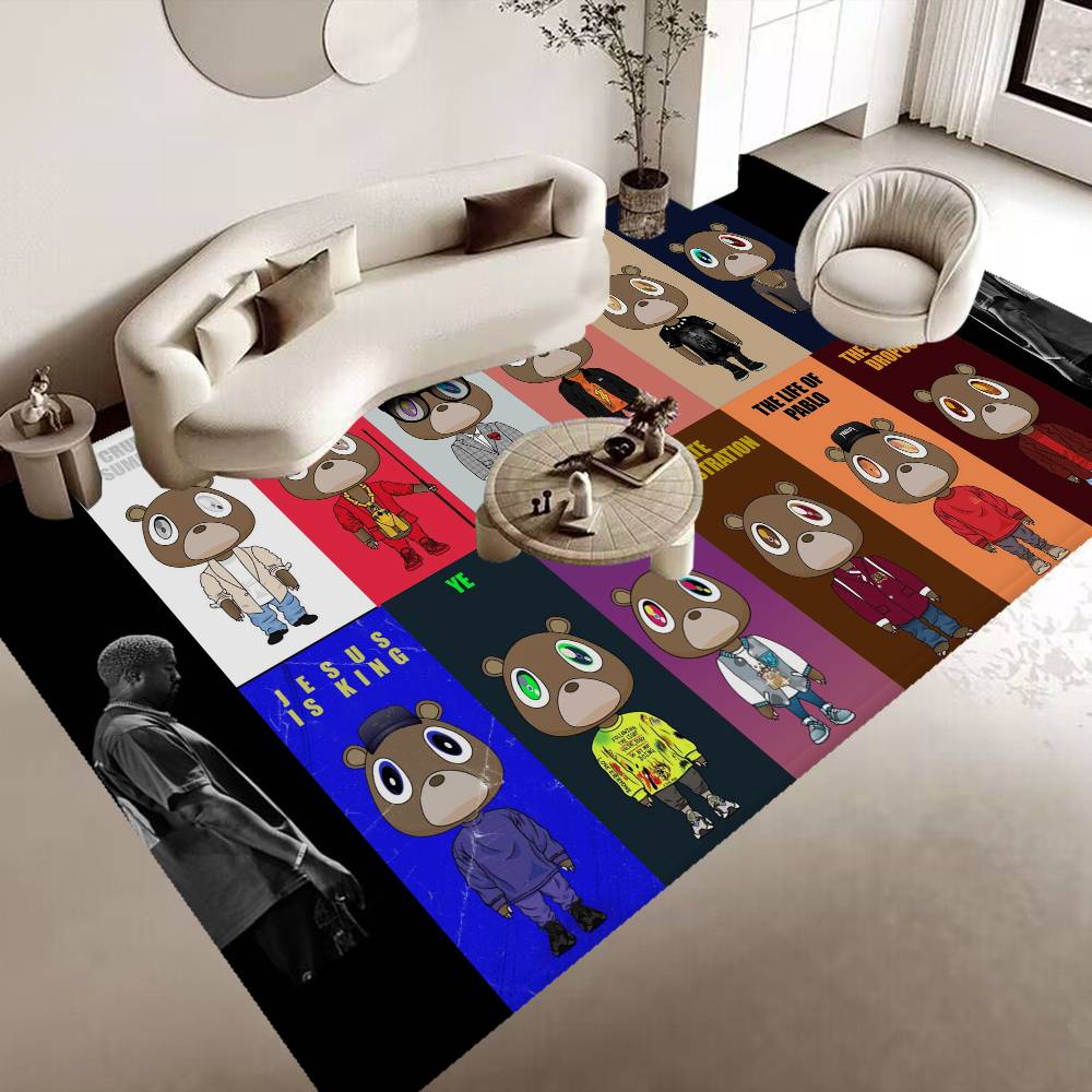 Kanye West Anmie Door Mat Washable Non-Slip Living Room Sofa Chairs Area Mat Kitchen Bedside Area Rugs