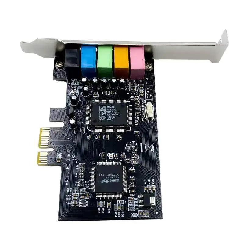 PCI-E 5.1 Sound Card Computer PCIE 5.1 Channel 3D Audio 6 Channels 3D Games Music Digital Sound Card PCI Express 5.1 CH 24Bit