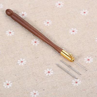 Aiguille à broder Crochet Tambour Crochet Luneville Manche avec 3 Aiguilles Ensemble S Couture Luneville Outil de broderie perles à paillettes