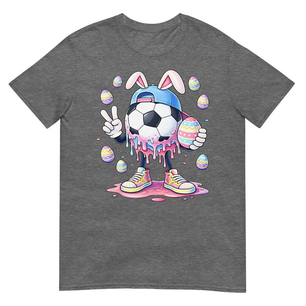 Soccer Rabbit Bunny Egg Drip Sport Easter Day Boys Kids Tshirt