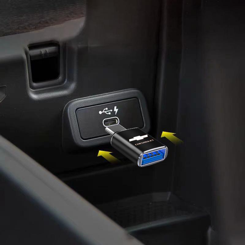 Car Usb Type C Cable Converter Charging Adapter Car Sticker for Chevrolet Colorado Cruze Captiva Malibu Trax Aveo Camaro Sonic Tahoe Impala Suburban