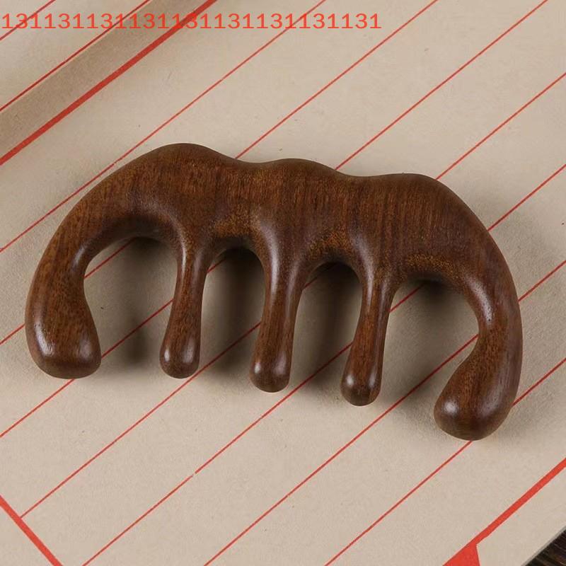 Wood Therapy Massage Comb Head Face Scalp Gua Sha Massager Natural Facial Sandalwood Wide Tooth Guasha Scraping Body Massage