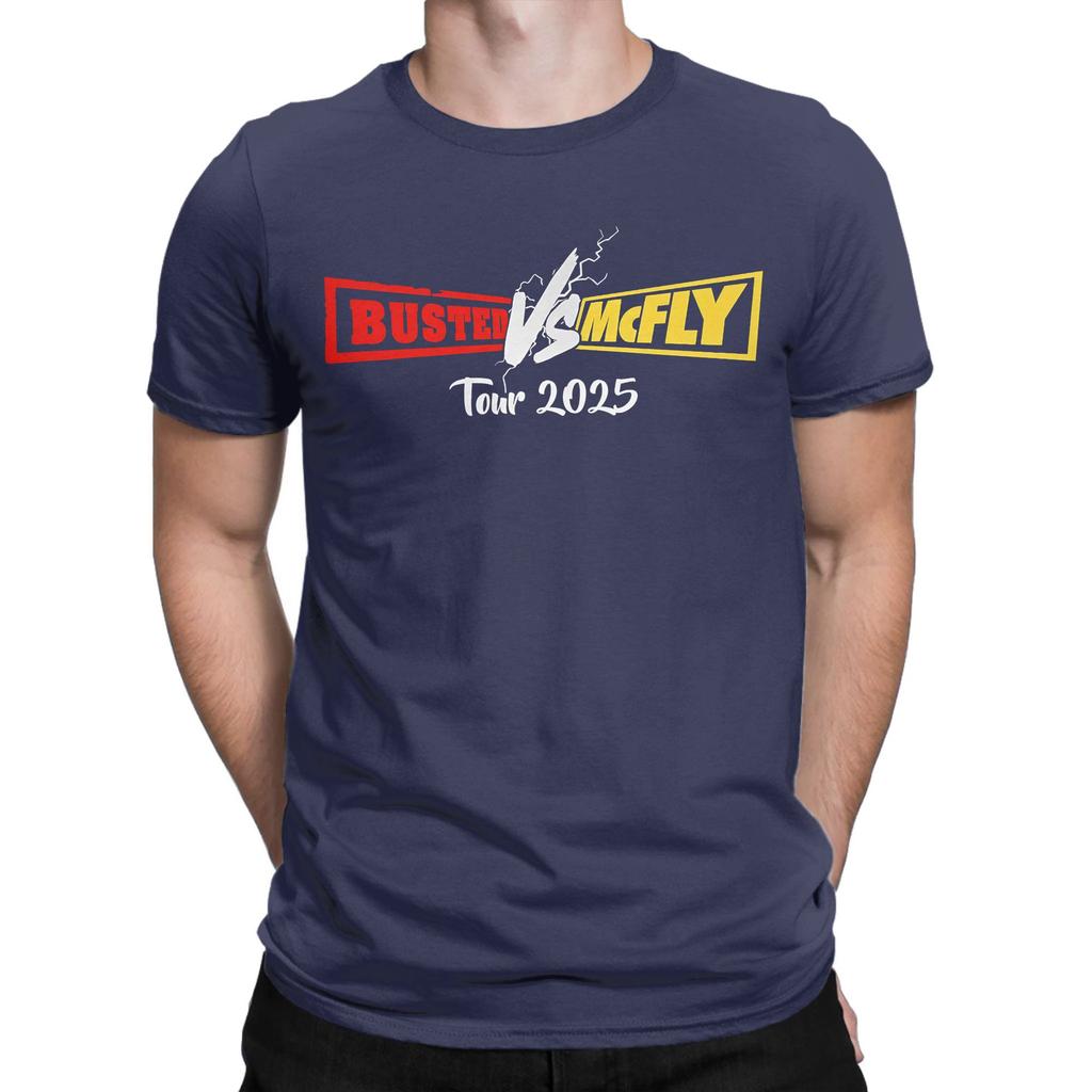 Busted Retro Music McFly Concert Tour 2025 Men's T Shirts Pop Rock Novelty Tees Round Collar T-Shirt Cotton New Arrival Clothing
