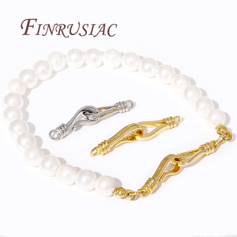 18K Gold Plated Clasps For Jewelry,Brass End Clasp Connectors For Bracelets Making DIY Accessories,Necklace Hook Clasps Finding