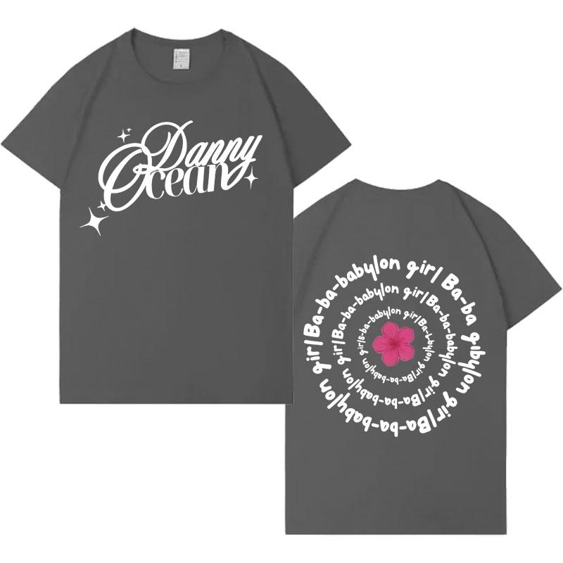 Rapper Danny Ocean Hip Hop New Album Tshrits Harajuku Oversized Short Sleeve TShirt Mens Crewneck Loose Cotton Tshirt Fans Gift