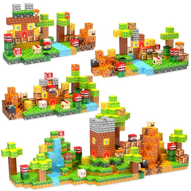 Mc Magnetic Building Block Light Magnetic Block 2Cm Mario 137Pcs Magnetic Building Block Set