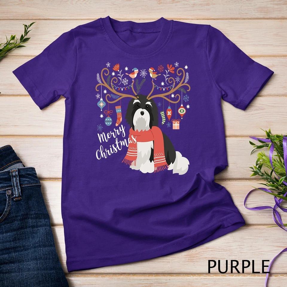 Havanese Christmas Reindeer Dog Unisex T-shirt 7 S