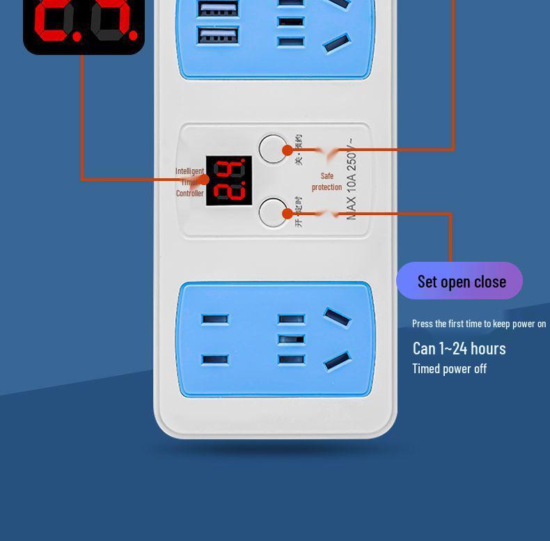 Electric Vehicle Timer Socket: 1-24 Hour Power Control & Overcharge Protection