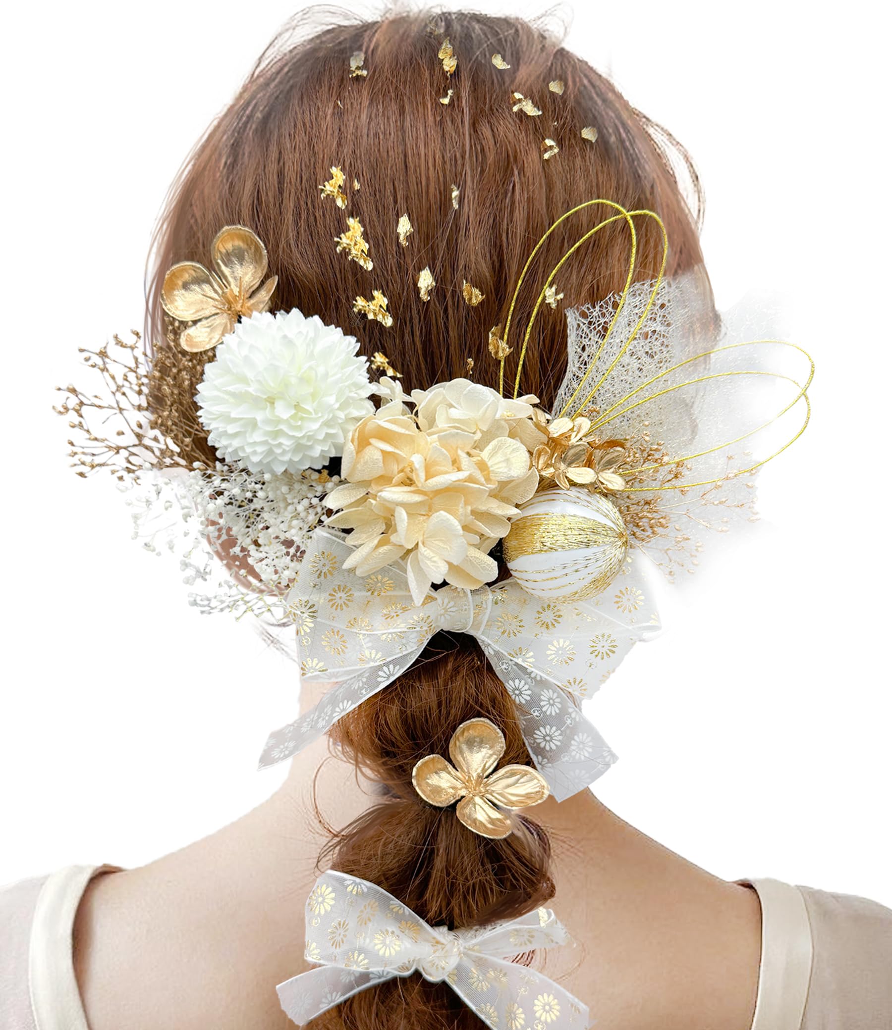 

Барамоли Украшение для волос для и Особенности тюль пинг-понг и маленькие золотые Особенности мидзухики золото и японский Идеально подходит для традиционного японского и