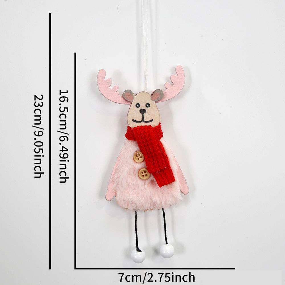 Deer Ornaments For Christmas Tree Reindeer Pendants Decorations Retro Rustic Vivid Lovely Wooden Deer Christmas Tree Ornaments