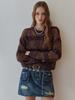 MAXZA Sequin Mix Stripe Loose Fit Boucle Knit