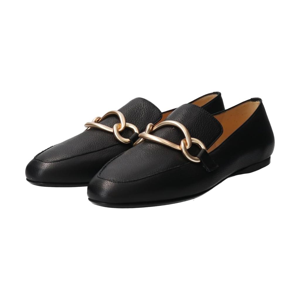 Fabio Rusconi Round Toe Size Women's Loafers, Black, 23.5cm
