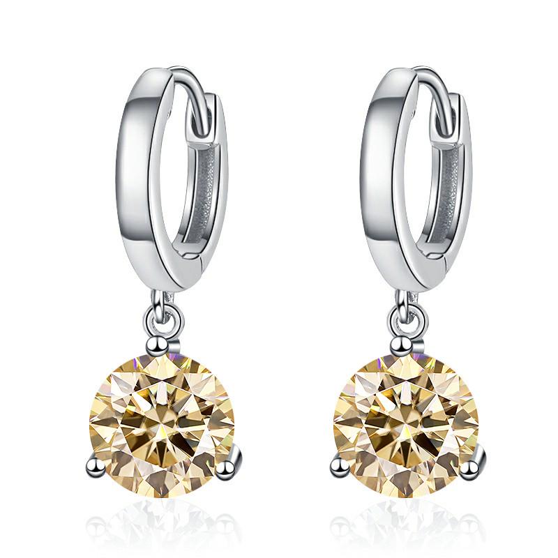 1ct/ 2ct/4ct Moissanite Diamond Earrings S925 Sliver Orginal Drop Earring Wedding Bride Jewelry with for Women