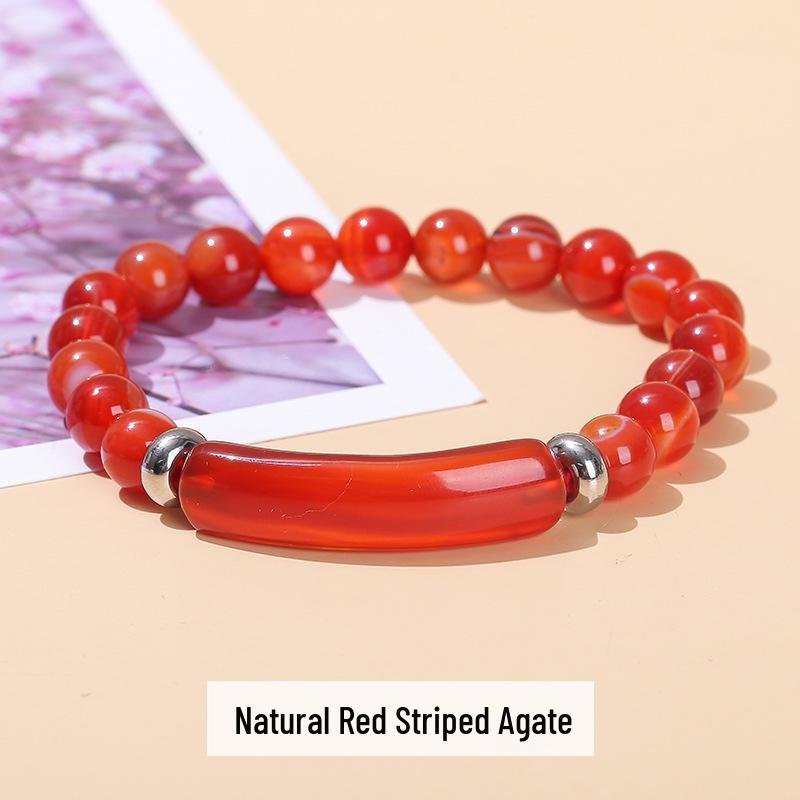 

Браслет из розового кварца, зеленого авантюрина и тигрового глаза - Simple Fashion Jewelry 8mm Long Tube 10*39mm