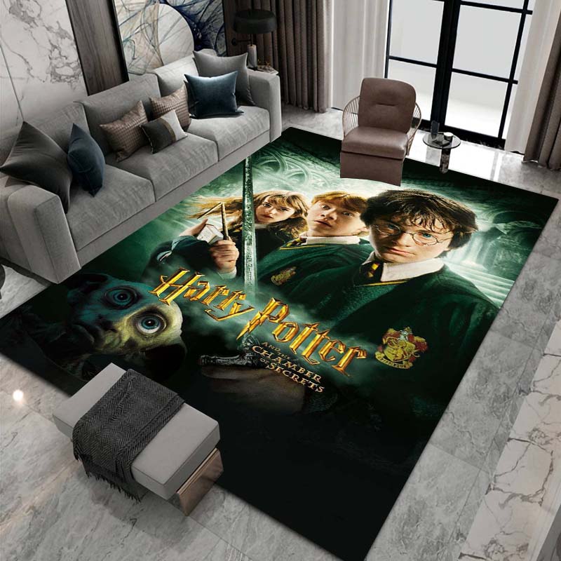 3D Printed Harry Potter Classic Fantasy Adventure Movie Theme Rug, Bedroom Living Room Play Mat