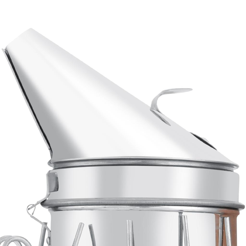 Stainless Steel Manual Bee Smoker Apiculture Beekeeping Tool with Heat Shield Protection