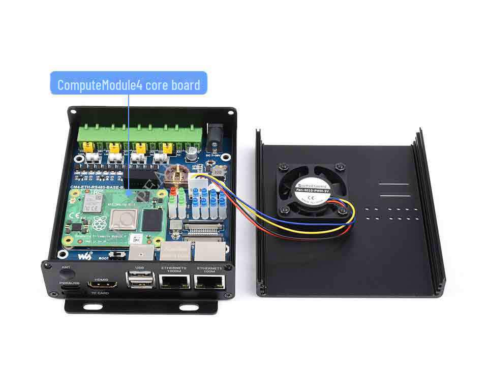 Raspberry Pi CM4 Baseboard: Dual RJ45, Quad-Isolated RS485, USB 2.0 Expansion