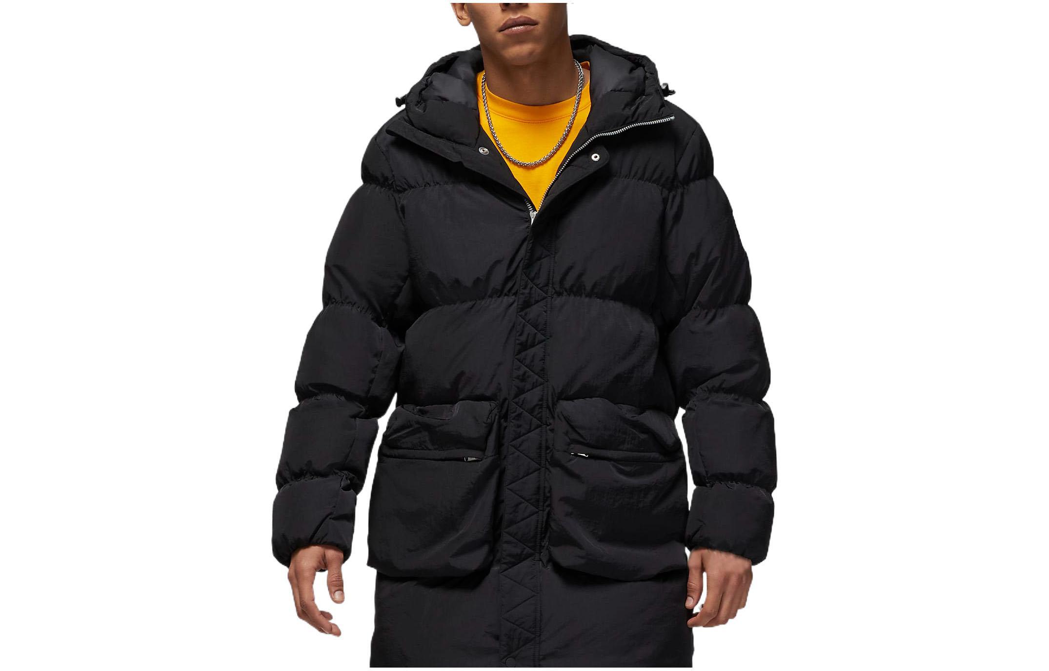 Jordan Down Jackets Men s Black Hooded Moderate Down Jacket DQ7347-010 M