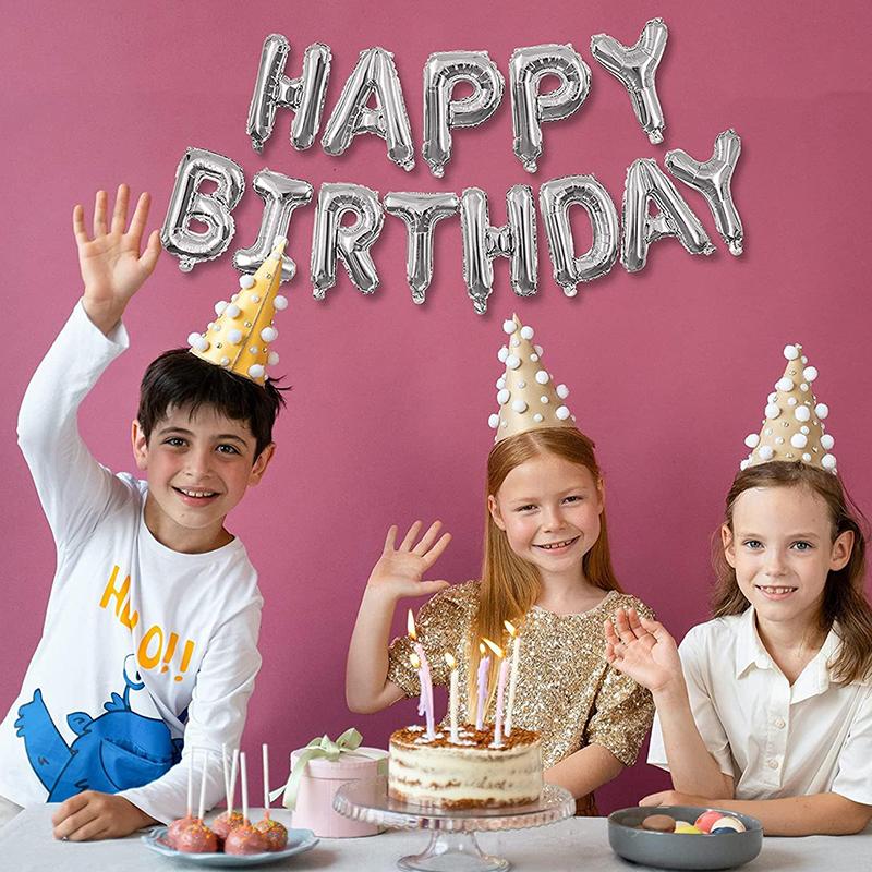 1/26Pcs 16 Inch Alphabet Foil Balloons Silver Aluminum Letter Balloons Reusable Decor Wedding Birthday Party Events