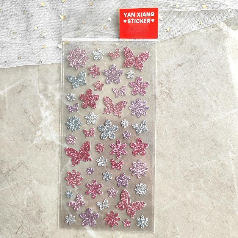 Gold Glitter Spark Heart Star Animal Cown DIY Stickers Self-adhesive New Year Gift for Kid Face Scrapbook Decora Bright Stickers