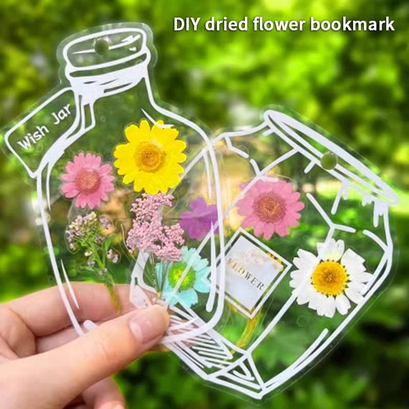 40/60Pcs Diy Handmade Transparent Dried Flower Bookmark Set Clear Bottle Shape Bookmarks For Collecting Dried Flowers Bookmarks