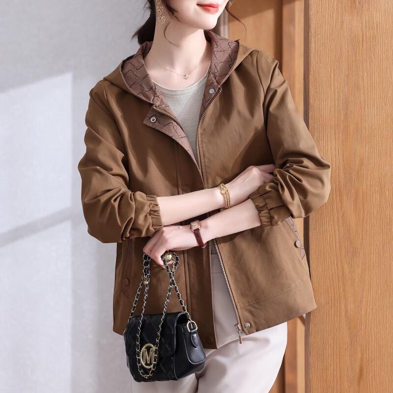 

XUEXI Женская стильная тонкая осенняя куртка с капюшоном 3XL