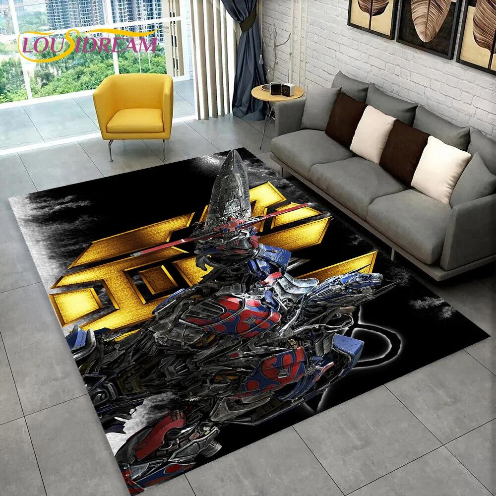 Cartoon T-Transformers  Autobots 3D Rug Carpet for Living Room Bedroom Home Decor,Floor Mat Non-slip for Sofa  Doormat Gift Kids