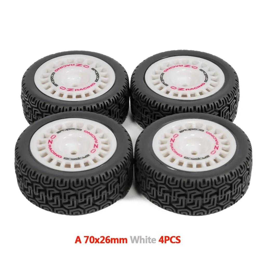 4Pcs RC Rally Tires Glued On Road Tyre Wheels with 12mm Hex for Tamiya TT02 TT-01 XV01 PTG-2 DF-03 WR8 Racing Car Upgrades
