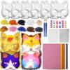 Therians Mask Set Furs,Eye Mesh,Felts Sheet DIY Foxes Cats Mask To Paint Furry Animal Mask Gear for Halloween Cosplay