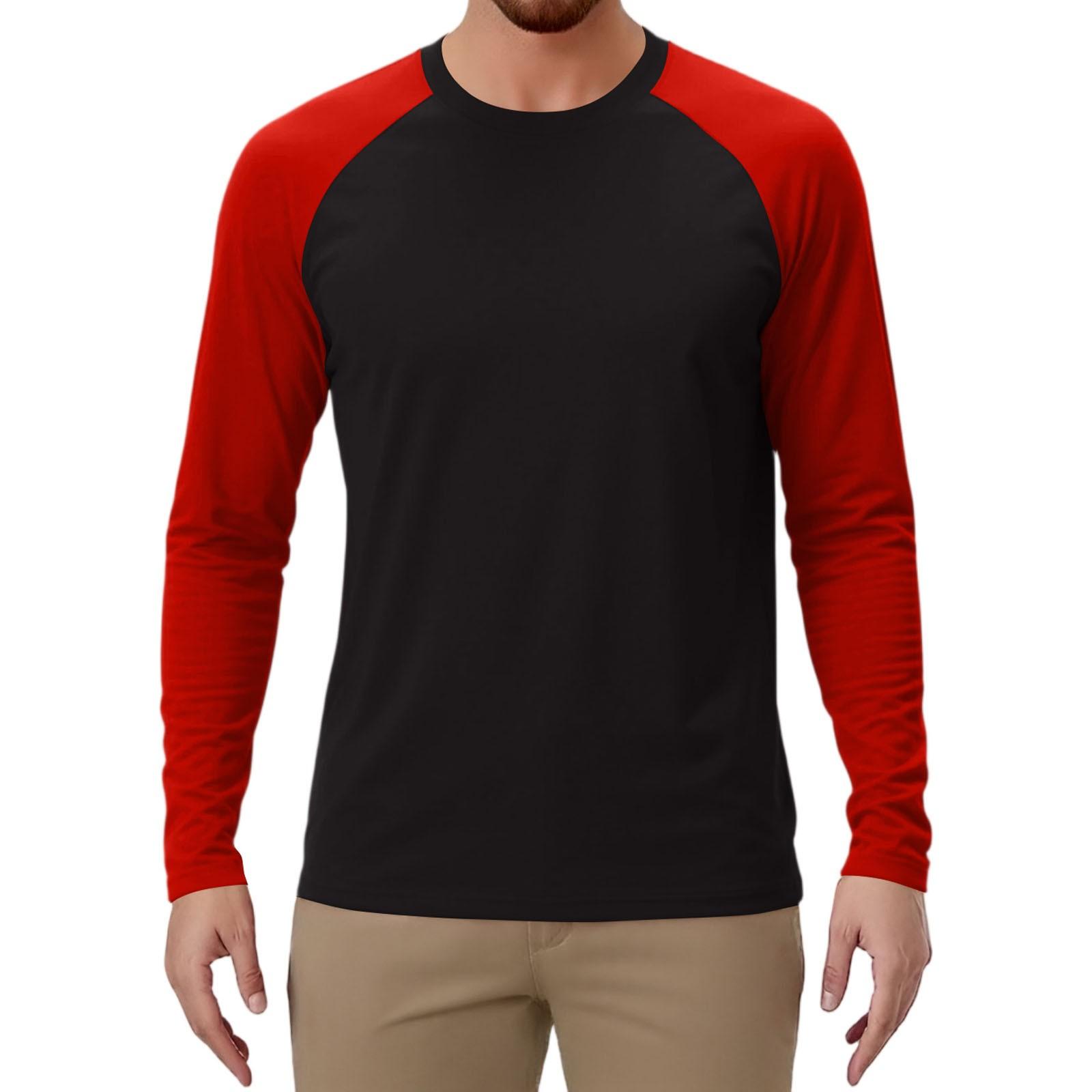 Emilia Heren Sporttop met Lange Raglanmouwen in Contrastkleuren XXXL zwart