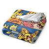 Chibi Monster Island Buddies Fleece Throw Blankets 80S Blanket For Sofa Office Super Soft Bed Rug