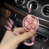 Rhinestone 3 in 1 Car Charger Data Line Charming Cute Ballet Girl Bowknot Bear Auto Fast Charging Bling Car Interior Accessories