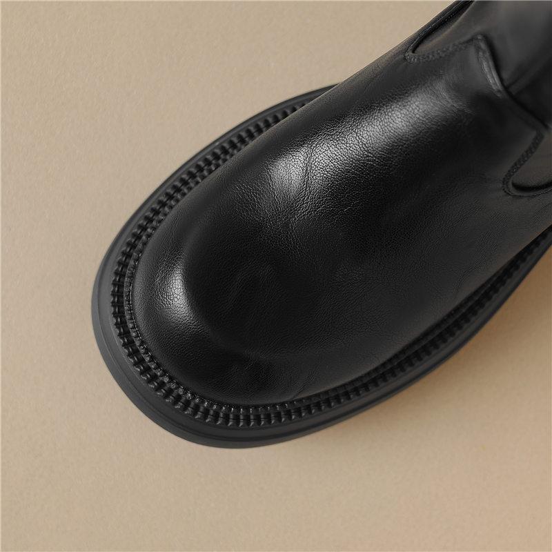 Damen High-Heel Stiefel Herbst und Winter neu dick-absatz große Größe lässige Kniestiefel