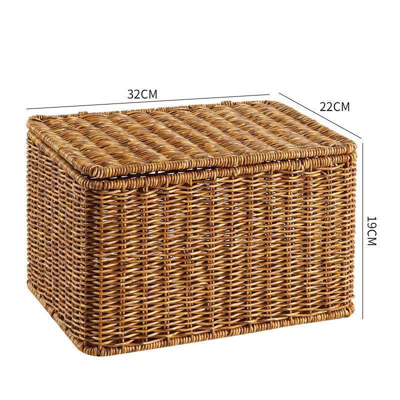 Очень большая плетеная корзина для хранения из искусственного ротанга с крышкой для одежды Flip Lid 3090₽