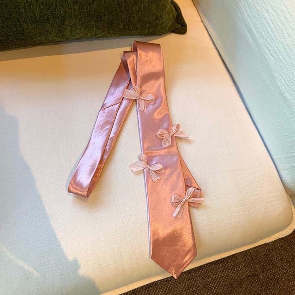 Multi-Use Satin Long Necktie Lace Narrow Long Scarf Korean Style Ribbon Bow Tie  Spicy Girl