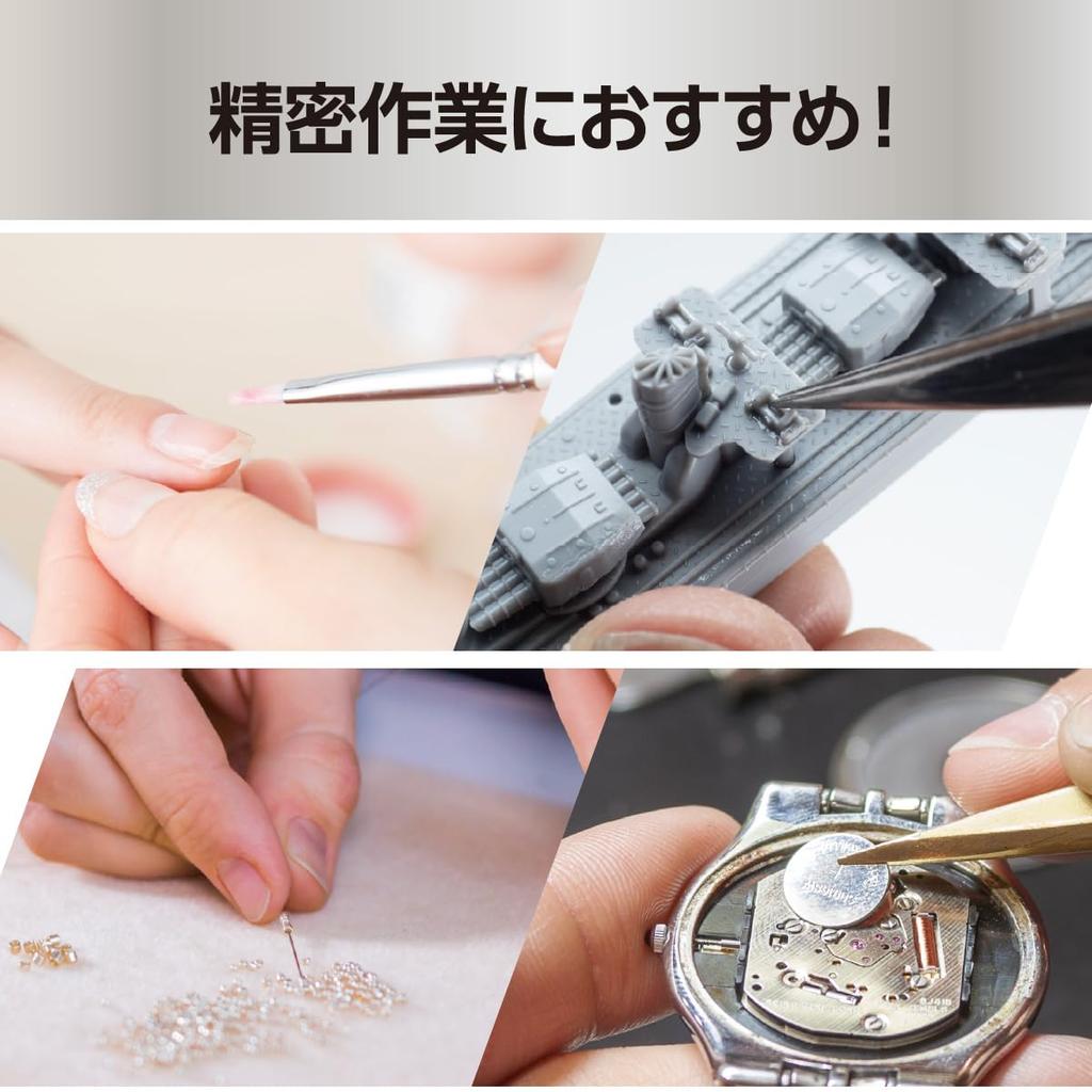 OHM LED Stand Light with Magnifying Model White L-Zoom Glass, Number 07-6384, DS-L8092-2-W,