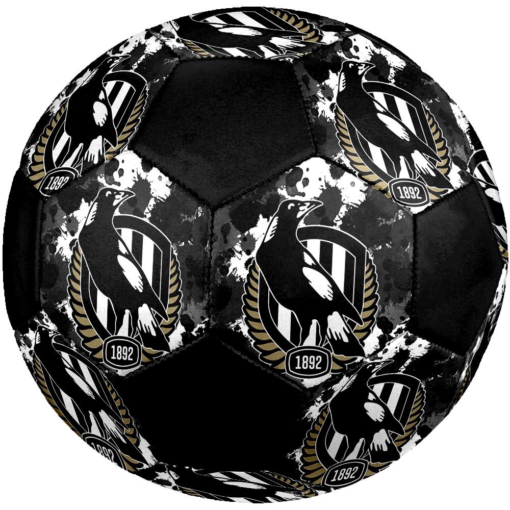 SIZE 5 Collingwood Magpies Soccer Ball Colorful All Ages Machine Stitched PVC Competition Ready Durable High-Bounce