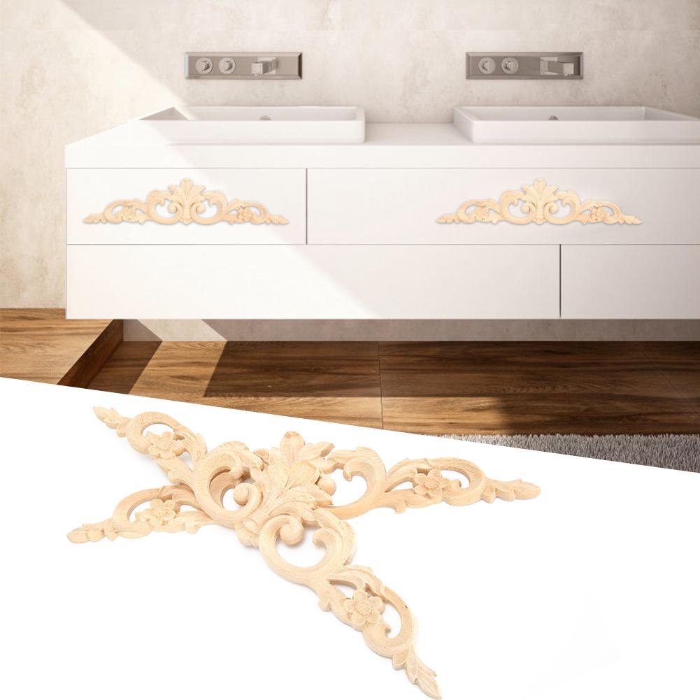 

European Style Wood Flower Carving Applique Furniture Home Wall Decorative Decal Accessories