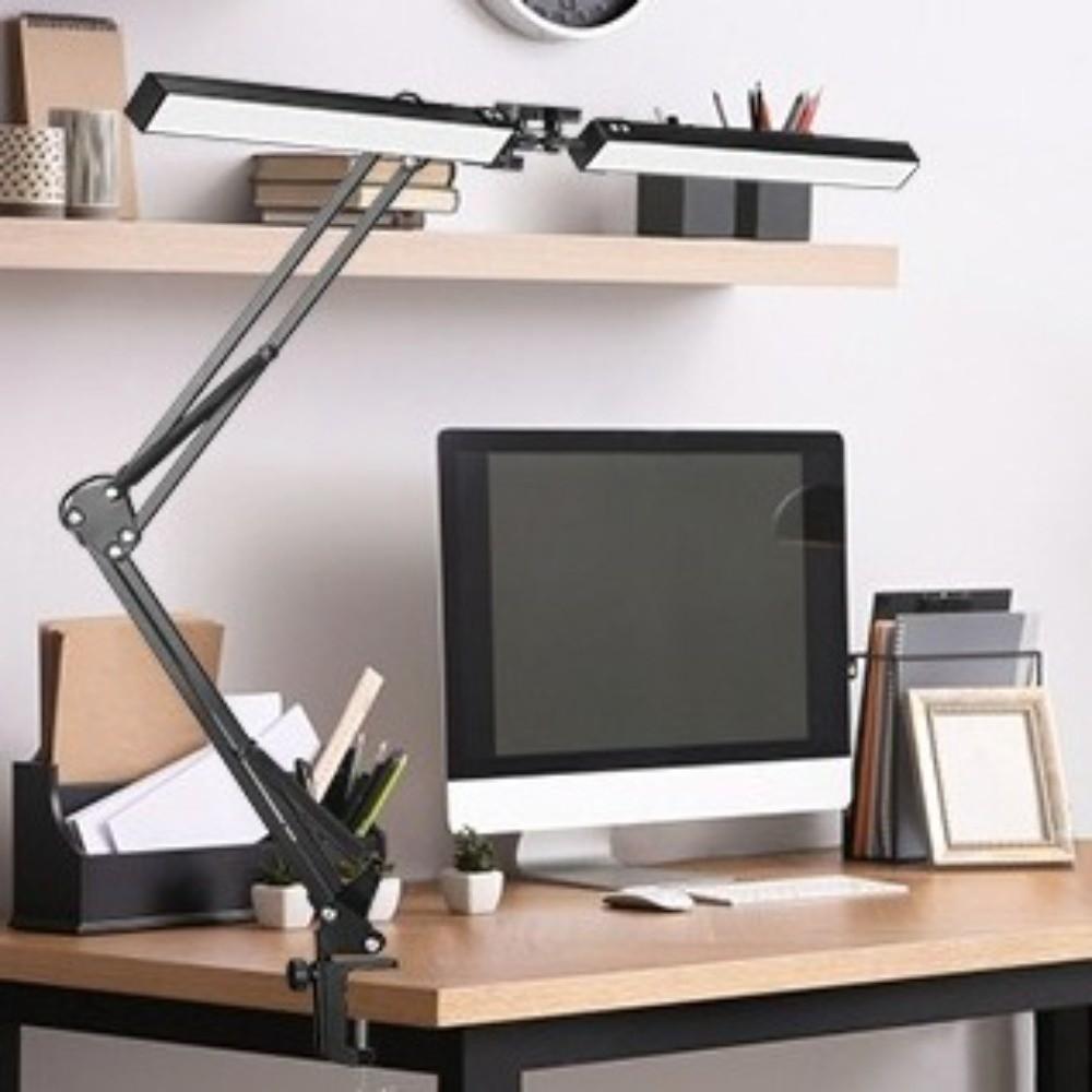 Adjustable Brightness Double Head Desk Lamp 160LED LED Desk Lamp Rocker Arm LED Table Lamp  Office