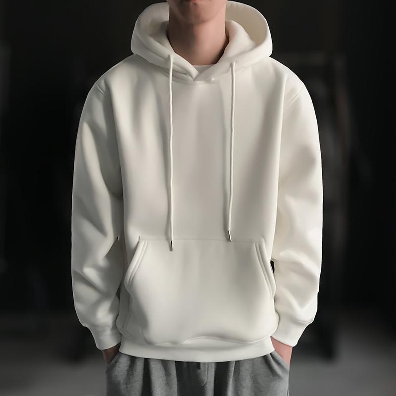 Men s Trendy Korean Style Long Sleeve Pullover Hoodie - Autumn/Winter Streetwear Loose Outerwear S