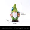 Watermelon Faceless Dwarf Sculpture Resin Solar Lamp Ornaments Outdoor Cute Fruit Spirit Statue Butterfly Flower Garden Crafts