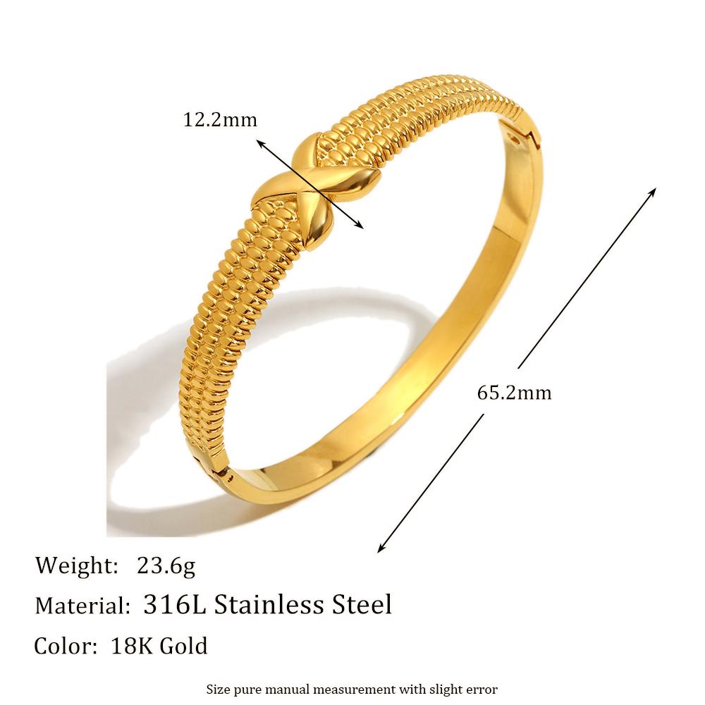 MamacitaSlay Creative Cool Stainless Steel Geometric Open Bracelet Party Popular Waterproof Wrist Jewelry High Quality Jewelry
