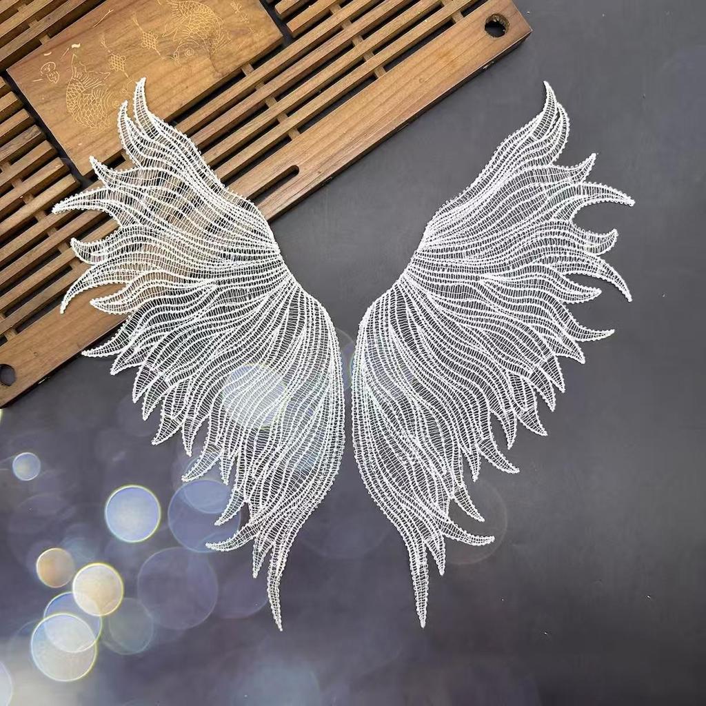 1Pair Black White Embroidery Lace Cloth Patch DIY Clothing Repair Sewing Decoration