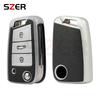 Leather Tpu Car Key Case Cover Fob For Vw Volkswagen Golf 7 Mk7 Tiguan Mk2 For Seat Ateca Leon Fr 2 Ibiza For Skoda Octavia