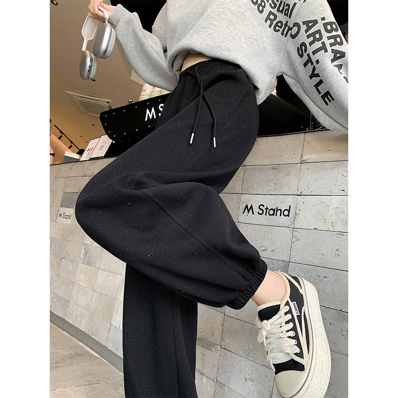 Rainbow Dot Sweatpants Women's Spring and Autumn New High-waisted Loose Casual Lazy Pink Sweatpants