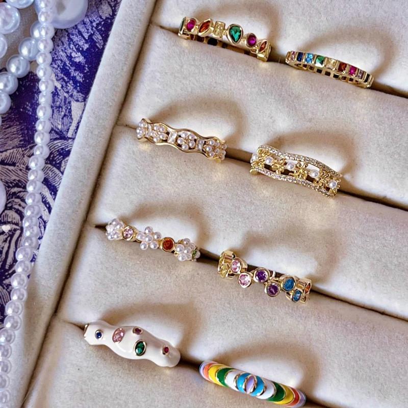 Crafted Beautifully Adjustable Copper Ring With Radiant Rainbow Colors For Womens Style