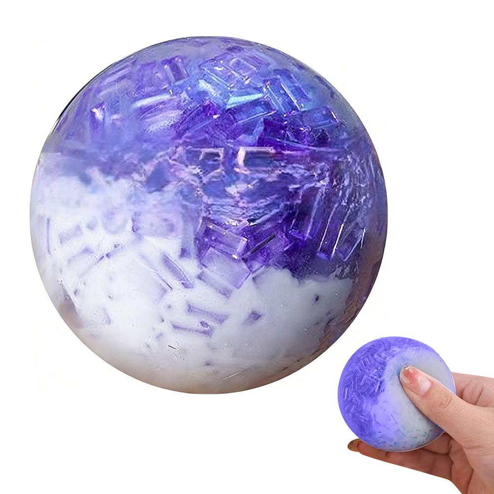 Powoli rosnąca, pęknięta kryształowa kula, squishy, zabawka fidget, tekstura pokruszonego lodu, ściskana piłeczka antystresowa, zabawka łagodząca stres i lęk