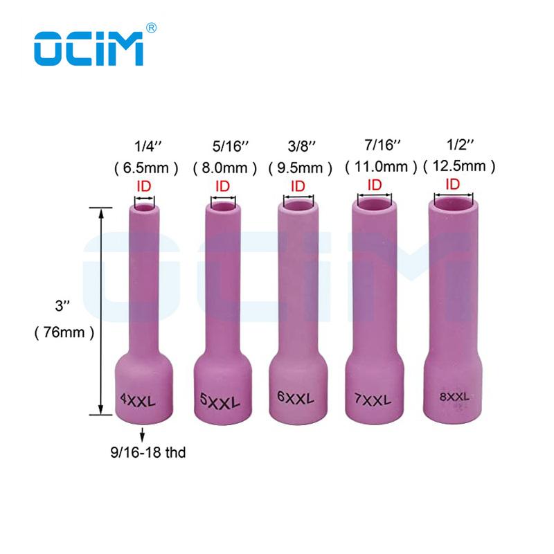 53N 53NXL 53NXXL Gas Lens Almunia Nozzle Ceramic Cup Extra Long For PTA SR DB WP 9 20 25 TIG Welding Torch